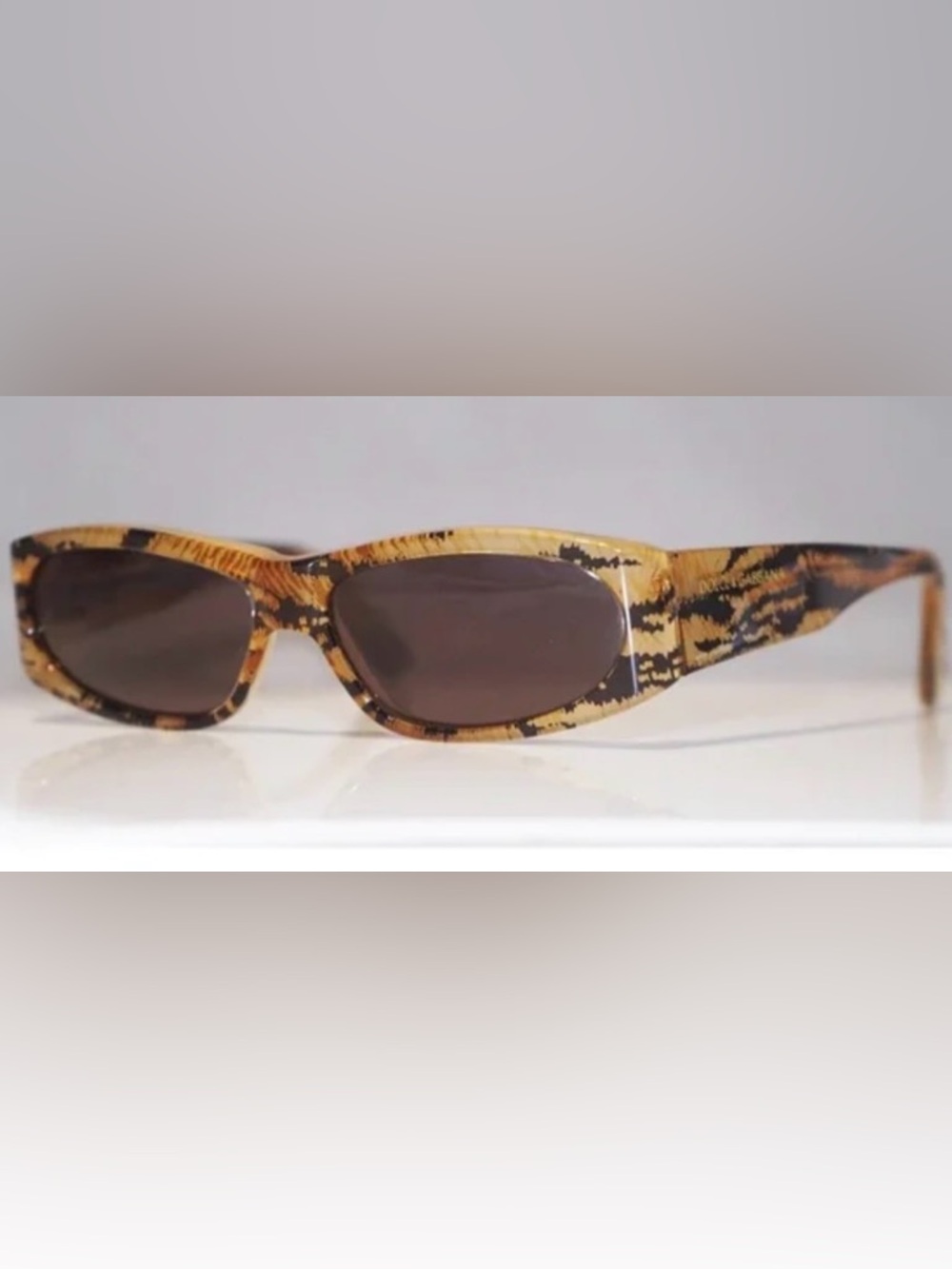 DOLCE & GABBANA 1990 Vintage Womens Designer Sunglasses animal print